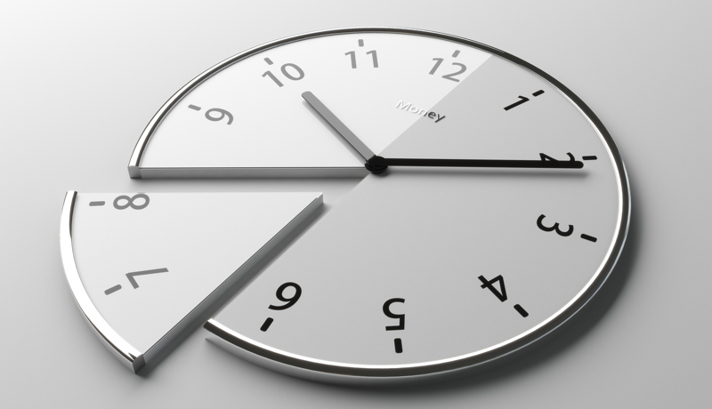 Teilzeit Uhr Angeschnitten