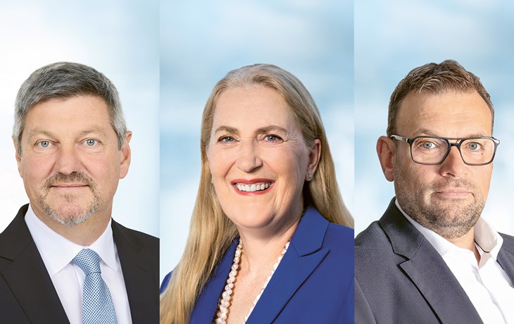 Die neuen Vorstandsmitglieder der SMG (v. l. n. r.): Urs Ryffel, Helene Budliger Artieda und Andy Böckli 