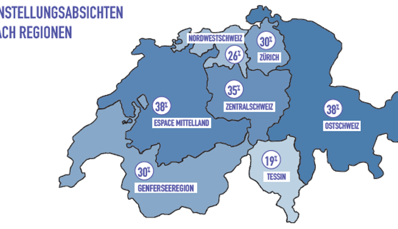 Manpower Studie: Einstellungsabsichten nach Regionen