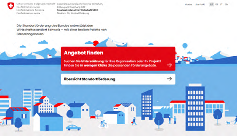 Screenshot Standortfoerderung Guide Seco